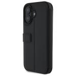 Carcasa flip cover BMW Signature Leather Wordmark compatibila cu iPhone 16, Negru 8 - lerato.ro