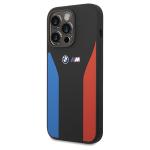 Carcasa BMW Silicone Blue and Red Stripes M Collection compatibila cu iPhone 15 Pro Max, Negru 3 - lerato.ro