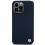 Carcasa BMW Silicone Metal Logo compatibila cu iPhone 15 Pro, Navy Blue 2 - lerato.ro