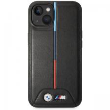 Carcasa BMW Quilted Tricolor compatibila cu iPhone 15 / 14 / 13, Negru