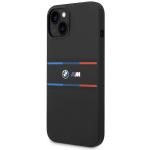 Carcasa BMW M Silicone Tricolor Lines compatibila cu iPhone 15 / 14 / 13, Negru 3 - lerato.ro