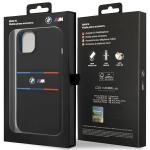 Carcasa BMW M Silicone Tricolor Lines compatibila cu iPhone 15 / 14 / 13, Negru 9 - lerato.ro