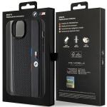 Carcasa BMW Perforated Tricolor Line compatibila cu iPhone 15 / 14 / 13, Negru 9 - lerato.ro