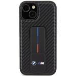 Carcasa BMW Grip Stand Smooth and Carbon compatibila cu iPhone 15 / 14 / 13, Negru 2 - lerato.ro