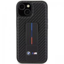 Carcasa BMW Grip Stand Smooth and Carbon compatibila cu iPhone 15 / 14 / 13, Negru