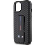 Carcasa BMW Grip Stand Smooth and Carbon compatibila cu iPhone 15 / 14 / 13, Negru 7 - lerato.ro