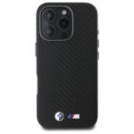 Carcasa BMW Carbon Wrapped Metal compatibila cu iPhone 16 Pro, Negru 2 - lerato.ro