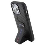 Carcasa BMW Grip Stand Smooth Carbon compatibila cu iPhone 15 Pro Max, Negru 3 - lerato.ro