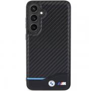 Carcasa BMW Leather Carbon compatibila cu Samsung Galaxy S24 Plus, Negru