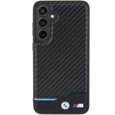 Carcasa BMW Leather Carbon compatibila cu Samsung Galaxy S24 Plus, Negru