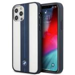 Carcasa BMW Middle Navy Stripe compatibila cu iPhone 12 / 12 Pro, Transparent 4 - lerato.ro