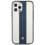 Carcasa BMW Middle Navy Stripe compatibila cu iPhone 12 / 12 Pro, Transparent 2 - lerato.ro