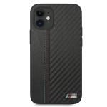 Carcasa BMW M Collection PU Carbon Stripe compatibila cu iPhone 12 Mini, Negru 2 - lerato.ro