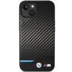 Carcasa BMW Leather Debossed Lines compatibila cu iPhone 13 / 14 / 15, Negru 2 - lerato.ro