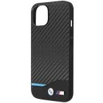 Carcasa BMW Leather Debossed Lines compatibila cu iPhone 13 / 14 / 15, Negru 7 - lerato.ro
