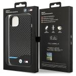 Carcasa BMW Leather Debossed Lines compatibila cu iPhone 13 / 14 / 15, Negru 9 - lerato.ro