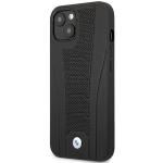 Carcasa BMW Leather Debossed Lines compatibila cu iPhone 13 / 14 / 15, Black 3 - lerato.ro