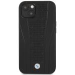 Carcasa BMW Leather Debossed Lines compatibila cu iPhone 13 / 14 / 15, Black 2 - lerato.ro