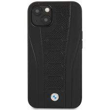 Carcasa BMW Leather Debossed Lines compatibila cu iPhone 13 / 14 / 15, Black