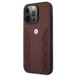 Carcasa BMW Leather Perforated Curve compatibila cu iPhone 13 Pro Max, Rosu 3 - lerato.ro