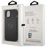 Carcasa BMW Leather Emboss compatibila cu iPhone 13 / 14 / 15, Negru 9 - lerato.ro