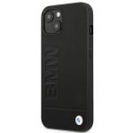 Carcasa BMW Leather Stamp compatibila cu iPhone 13 / 14 / 15, Negru 3 - lerato.ro
