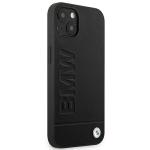 Carcasa BMW Leather Stamp compatibila cu iPhone 13 / 14 / 15, Negru 5 - lerato.ro