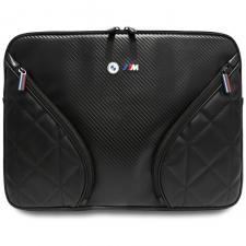 Husa laptop BMW Carbon Pockets and Metal Logo compatibila cu laptop 16 inch, Negru