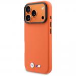 Husa BMW M Metal Logo cu MagSafe compatibila cu iPhone 17 Pro, Portocaliu 3 - lerato.ro