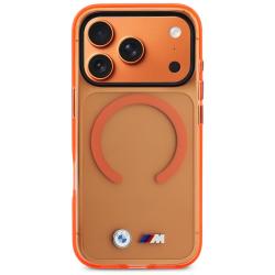 Husa BMW M IML Metal Logos cu MagSafe compatibila cu iPhone 17 Pro, Portocaliu