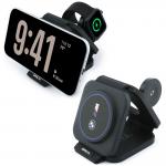 Statie de incarcare pliabila 3 in 1 BMW M Qi2 Print Logo, Compatibila MagSafe, Putere 15W, Negru / Albastru 4 - lerato.ro
