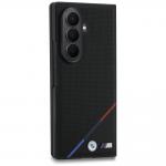 Husa BMW M Leather Perforated Tricolor Stripe Metal Logos cu MagSafe compatibila cu Samsung Galaxy Z Fold 8 Ultra, Negru 4 - lerato.ro