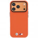 Carcasa BMW M Quadrille Kevlar Metal Logo cu MagSafe compatibila cu iPhone 17 Pro Max / 18 Pro Max, Portocaliu 2 - lerato.ro