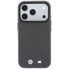 Huse si carcase iPhone 17 Pro Max, Carcasa BMW M Quadrille Kevlar Metal Logo cu MagSafe compatibila cu iPhone 17 Pro Max / 18 Pro Max, Gri, lerato.ro