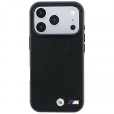 Husa BMW M Tire Track Blue Line cu MagSafe compatibila cu iPhone 18 Pro Max / 17 Pro Max, Negru
