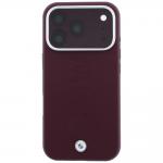 Husa BMW Sign Centered Deboss cu MagSafe compatibila cu iPhone 18 Pro Max / 17 Pro Max, Burgundy 2 - lerato.ro