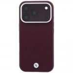 Husa BMW Sign Inclined Deboss Letters cu MagSafe compatibila cu iPhone 18 Pro Max / 17 Pro Max, Burgundy 2 - lerato.ro