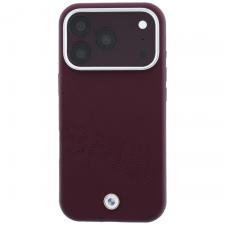 Husa BMW Sign Inclined Deboss Letters cu MagSafe compatibila cu iPhone 18 Pro Max / 17 Pro Max, Burgundy