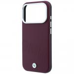 Husa BMW Sign Inclined Deboss Letters cu MagSafe compatibila cu iPhone 18 Pro Max / 17 Pro Max, Burgundy 7 - lerato.ro
