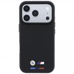 Husa BMW M Quadrille Kevlar Tricolor and Metal Logo cu MagSafe compatibila cu iPhone 18 Pro Max / 17 Pro Max, Negru 2 - lerato.ro