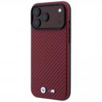 HusaBMW M Carbon Metal Logo cu MagSafe compatibila cu iPhone 18 Pro / 17 Pro, Burgundy 3 - lerato.ro