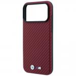 HusaBMW M Carbon Metal Logo cu MagSafe compatibila cu iPhone 18 Pro / 17 Pro, Burgundy 7 - lerato.ro