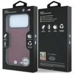 HusaBMW M Carbon Metal Logo cu MagSafe compatibila cu iPhone 18 Pro / 17 Pro, Burgundy 9 - lerato.ro