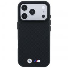 Husa BMW M Quadrille Kevlar Metal Logo cu MagSafe compatibila cu iPhone 18 Pro / 17 Pro, Negru
