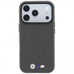 Husa BMW M Quadrille Kevlar Metal Logo cu MagSafe compatibila cu iPhone 18 Pro / 17 Pro, Gri 2 - lerato.ro