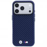 Husa BMW M Carbon Metal Logo cu MagSafe compatibila cu iPhone 18 Pro / 17 Pro, Navy Blue 2 - lerato.ro