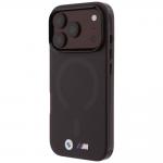Husa BMW M IML Frosted Metal Logo and Trims cu MagSafe compatibila cu iPhone 18 Pro / 17 Pro, Burgundy 3 - lerato.ro