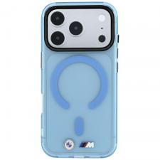 Husa BMW M IML Frosted Metal Logo and Trims cu MagSafe compatibila cu iPhone 18 Pro / 17 Pro, Albastru