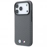 Husa BMW M Carbon Metal Logo cu MagSafe compatibila cu iPhone 18 Pro / 17 Pro, Gri 3 - lerato.ro