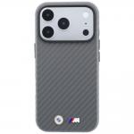 Husa BMW M Carbon Metal Logo cu MagSafe compatibila cu iPhone 18 Pro / 17 Pro, Gri 2 - lerato.ro